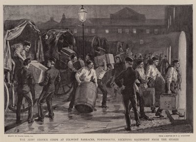 The Army Service Corps at Colwort Barracks, Portsmouth, Receiving Equipment from the Stores by Frank Dadd